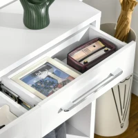 HOMCOM Mueble Recibidor de Entrada Mesa Consola con 2 Cajones y Estante para Pasillo Salón 101,6x28x76,2 cm Blanco(m-8)