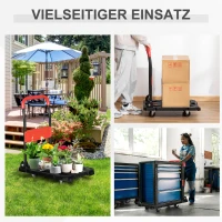 DURHAND Transportwagen, Sackkarre, klappbar, 150 kg belastbar, Stahl, 70 cm x 52,5 cm x 90 cm, Schwarz + Rot(m-7)