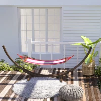 Outsunny 3.25m Wooden Hammock Stand Universal Fit Garden Picnic Camp Accessories, Brown(m-7)