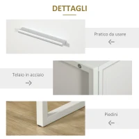 HOMCOM Set 2 Comodini Moderni, 2 Comodini da Camera da Letto e Soggiorno, con Cassetto e Ripiano Aperto, Design Moderno, in MDF e Acciaio, 45x40x60cm, Bianco(m-6)