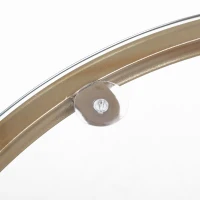 HOMCOM Set 2 Pezzi Tavolini da Caffè Design Elegante con Motivi a Cerchio, Metallo e Vetro Temperato Φ41x57cm & Φ36x51cm, Oro(m-8)