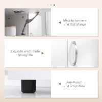 HOMCOM Küchenschrank, Buffet, 3 Schubladen, 3 Regale, viel Stauraum, 89x39,5x168cm, Weiß(m-6)