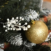 HOMCOM Künstlicher Weihnachtsbaum 1,5 m Christbaum Schnee getaucht Design Tannenbaum 378 Äste flammhemmend PVC Dunkelgrün Ø75 x 150 cm(m-8)