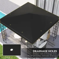 Outsunny 3 x 3(m) Gazebo Frame Replacement - Black(m-4)