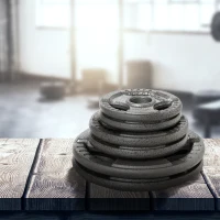 HOMCOM Juego de 6 Discos de Pesas de Acero Total de 35 kg 2x10 kg 2x5 kg 2x2,5 kg Discos Olímpicos con Orificio Central de Ø54 mm para Entrenamiento en Casa Gimnasio Plata(m-2)