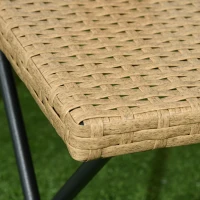 Outsunny Garden Small Folding Square Rattan Coffee Table Bistro Balcony Outdoor Wicker Weave Side Table 40Hx40Lx40Wcm, Natural(m-8)