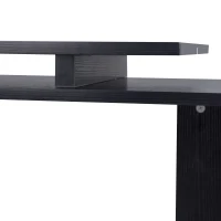 HOMCOM Scrivania Angolare Salvaspazio con Ripiano a S, Scrivania Moderna in Legno, 140x120x78 cm, Nero(m-9)