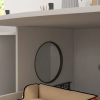 PawHut Meuble 2 en 1 maison de toilette bac à litière chat compartiment coulissant 78 x 50 x 51cm blanc(m-8)