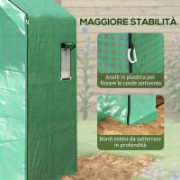 Outsunny Copertura PE per Serra da Giardino con Porta a Cerniera e Finestre, 140x143x190cm, Verde(m-7)