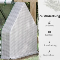 Outsunny Foliengewächshaus Frühbeet mit Tür zum Aufrollen Gewächshaus Treibhaus Tomatenhaus 127 x 95 x 92 cm Weiß(m-6)