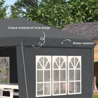 Outsunny 3 x 6m Pop-Up Gazebo, with Removable Walls - Grey(m-6)
