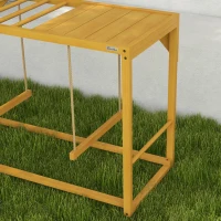 PawHut Hühner-Spielgerüst mit Schaukeln und Leiter, für 3-4 Hühner, Hühner-Klettergerüst aus Holz(m-9)