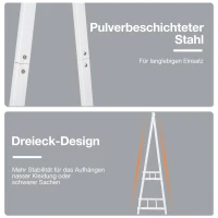 HOMCOM Kleiderständer mit Schuhablage, Kleiderstange, Garderobenständer, Stahl, Weiß, 107,5 x 45 x 150(m-7)