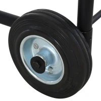 Outsunny Carrello Portalegna in Metallo Nero con 2 Ruote per Interno ed Esterno, Max. 30kg, 56x40x90.5cm(m-8)