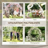 Outsunny Arche de jardin arche de plantes grimpantes pour mariage, anniversaire, cérémonie et banquet acier doré(m-6)