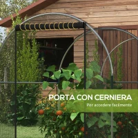 Outsunny Serra per Piante con Rete a Tunnel, con Porta a Cerniera, 1.2x3x1.5m, Nero(m-7)