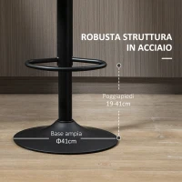 HOMCOM Sgabelli da Bar Set 2 Pezzi ad Altezza Regolabile, in Acciaio e Poliestere, 47.5x57.5x95-116 cm, Marrone(m-7)