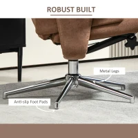 HOMCOM Velvet-Feel Recliner Chair and Ottoman - Light Brown(m-6)