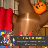 Outsunny 7ft Inflatable Halloween Ghost Tree with Upside-down Clown Pumpkins, Blow-Up Outdoor LED Display for Lawn, Garden, Party(m-5)