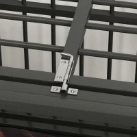 PawHut 37" Heavy Duty Dog Crate, Foldable Dog Cage, with Openable Top, Locks, Removable Tray, Wheels - Black(m-9)