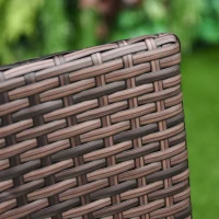 Outsunny 2 PC Outdoor Rattan Armchair Dining Chair Garden Patio Furniture w/ Armrests Cushions Mixed Brown(m-8)