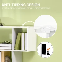 HOMCOM 5-Tier Bookshelf, Modern Bookcase with 13 Open Shelves, Freestanding Decorative Storage Shelving for Home Office and Study, White(m-6)