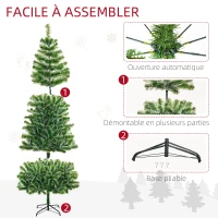 HOMCOM Sapin de Noël Artificiel Aspect enneigé 210 cm 968 Branches épines Imitation Nordmann Grand réalisme(m-6)