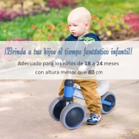 HOMCOM Correpasillos Compacto sin Pedales con Sillón Cómodo Estructura de Aluminio Soporta hasta 20kg 47x19x35cm Azul(m-7)