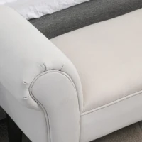 HOMCOM Panca Fondo Letto con Braccioli Arrotolati, Panca Imbottita per Camera da Letto, Grigio, 102x36x51cm(m-8)