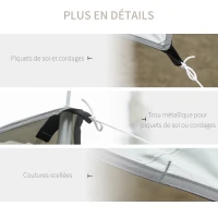 Outsunny Bâche Anti-Pluie Voile d'ombrage Toile de Camping 5,55L x 5,5l m avec Deux Hardcore Polyester Haute densité 190T imperméable Anti- UV Léger et Facile à Transporter Gris(m-7)