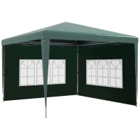 Outsunny Conjunto de 1 Carpa de Jardín 3x3 m Anti-UV Impermeable y 2 Paredes Laterales 3x2 m para Carpa 3x3 m y 3x6 m Verde(m-1)