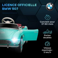 HOMCOM Voiture électrique pour enfant licence BMW 507 style rétro vintage 12V max. 5km/h télécommande vert(m-4)