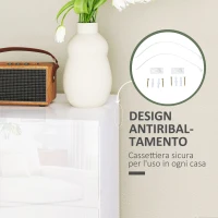 HOMCOM Cassettiera Moderna 4 Cassetti Antiribaltamento in Legno, 55x33x80 cm, Bianco Lucido(m-5)