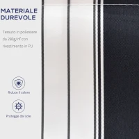 Outsunny Tenda da Sole a Bracci 2.5x2m Avvolgibile Manuale in Alluminio e Poliestere Blu e Bianco(m-6)