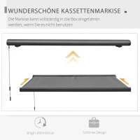 Outsunny Elektromarkise, mit Fernsteuerung, inkl. Bausatz für Montage, Metallrahmen, dunkelgrau, 3 x 2,5 m(m-5)
