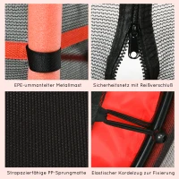 HOMCOM Trampolin für Kinder, Ø163 cm, mit Sicherheitsnetz, für drinnen und draußen, Belastung bis 50 kg, Stahl, Kunststoff, Rot(m-6)