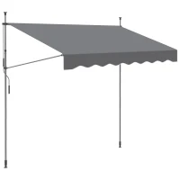 Outsunny Store banne manuel rétractable inclinaison réglable installation rapide  sans trous à percer 3 x 1,5 x 3,1 m(m-1)