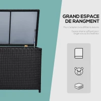 Outsunny Coffre malle de rangement 118L x 54l x 59H cm résine tressée imitation rotin café foncé(m-4)