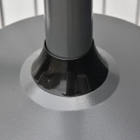 Outsunny Parasol Chauffant Commercial 12,5 KW - Chauffage d'extérieur gaz 30 m² - Chauffage de terrasse - Double sécurité - Puissance réglable - roulettes - Acier INOX. Gris(m-9)