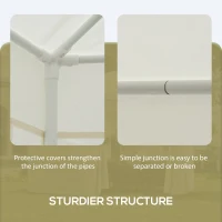 Outsunny 4M Hexagon Gazebo, Netting Party Tent, Patio Canopy Outdoor Event Shelter for Activities, Shade Resistant, Cream White(m-5)