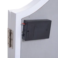 HOMCOM Kosmetikspiegel Schminkspiegel 16 x LED-Beleuchtung freistehend 180° ausklappbar Batteriebetrieben Weiß 3 Spiegel 73 x 53,5 x 4,5 cm(m-9)