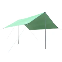 Outsunny Bâche anti-pluie voile d'ombrage toile de camping 3L x 3l m polyester haute densité 190T imperméable vert(m-10)
