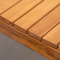 Outsunny Panchina da Giardino in Legno a 2 Posti con Schienale Decorato 123x61x89.5cm, Colore Naturale(m-7)