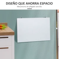 HOMCOM Mesa Plegable de Pared Mesa Abatible de Pared de Madera Ahorra Espacio para Cocina Comedor Dormitorio 60x40x20 cm Blanco(m-4)
