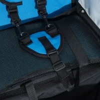 HOMCOM Remolque Infantil para Bicicleta 2 PLAZAS Rueda Giratoria 360° y Amortiguadores CON BARRA COLOR Azul(m-9)