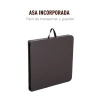 Outsunny Mesa de Camping Plegable y Portátil tipo Mesa Buffet Auxiliar Ligera y Multiusos con Asas PP 122x61x53/71.5cm(LxAnxAl)(m-6)