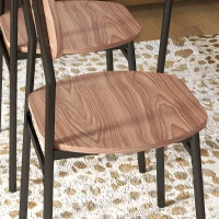 HOMCOM Essgruppe Tisch mit Stühlen Esszimmertisch, Industriedesign, 110 cm x 70 cm x 75 cm, Braun(m-9)