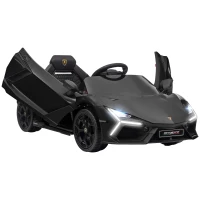 AIYAPLAY Lamborghini Revuelto Licensed 12V Ride on Car w/ Butterfly Doors, Transport Wheels, Suspension, Remote Control, Black(m-1)