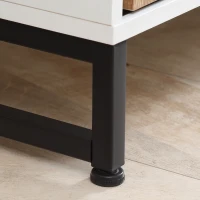 HOMCOM Mobile TV Moderno 50" max in Truciolato e Acciaio con 2 Ripiani Aperti e 2 Armadietti Chiusi, 120x39.5x45 cm(m-9)