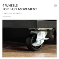 Vinsetto Seven-Drawer Filing Cabinet, with Wheels - Black(m-6)